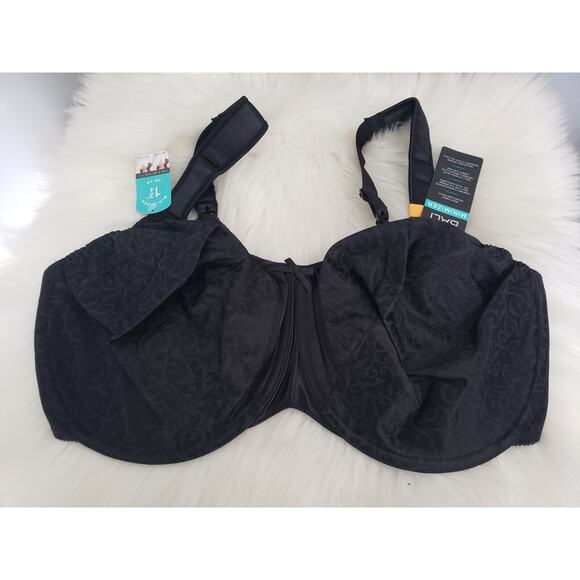 NEW Bali Bra 42DD Solid Black Minimizer Underwire Style DF3562 Plus Size 42DD - Picture 1 of 8